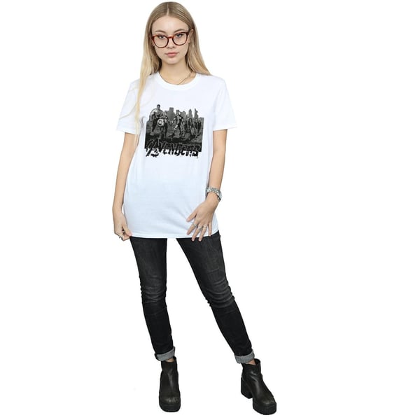 Marvel Womens/Ladies Avengers Mono Team Art Cotton Boyfriend T-Shirt