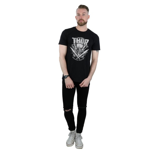 Thor: Ragnarok Mens Hammer Cotton Logo T-Shirt
