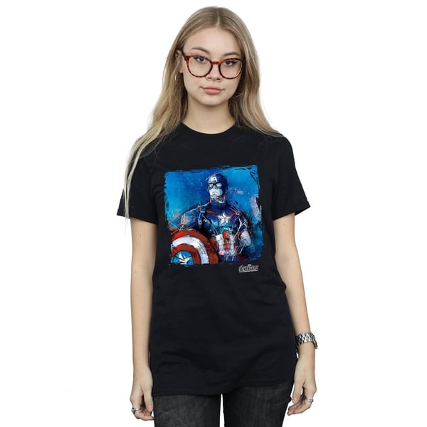 Marvel Womens/Ladies Captain America Art Cotton Boyfriend T-Shirt