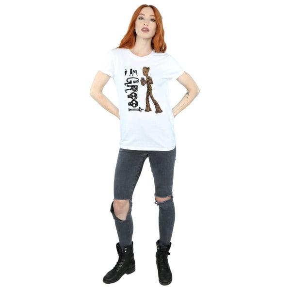 Marvel Womens/Ladies Avengers Infinity War I Am Teenage Groot Cotton Boyfriend T-Shirt