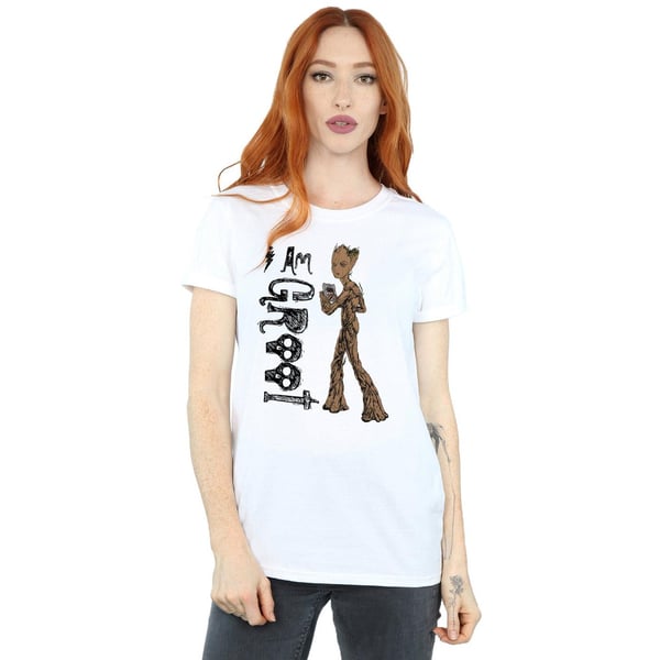 Marvel Womens/Ladies Avengers Infinity War I Am Teenage Groot Cotton Boyfriend T-Shirt