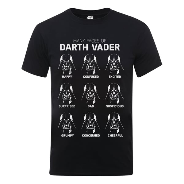 Star Wars Mens Many Faces Of Darth Vader Cotton T-Shirt