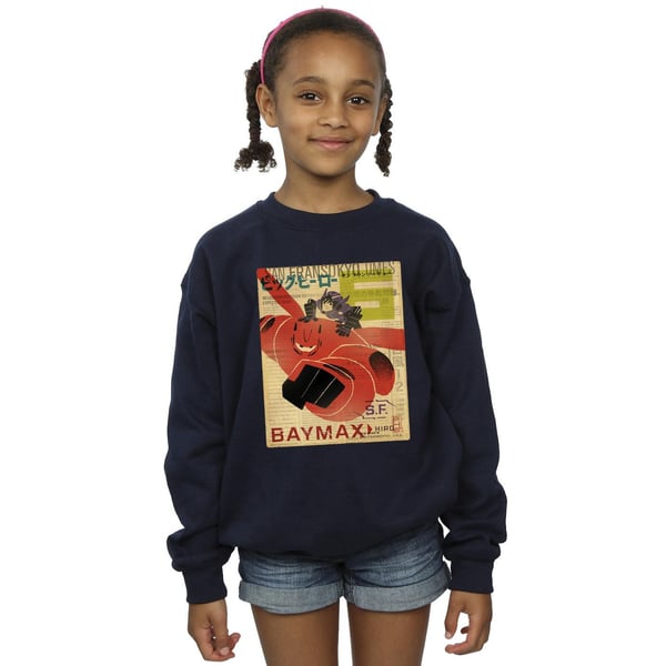 Disney Girls Big Hero 6 Baymax Flying Baymax Newspaper Sweatshirt