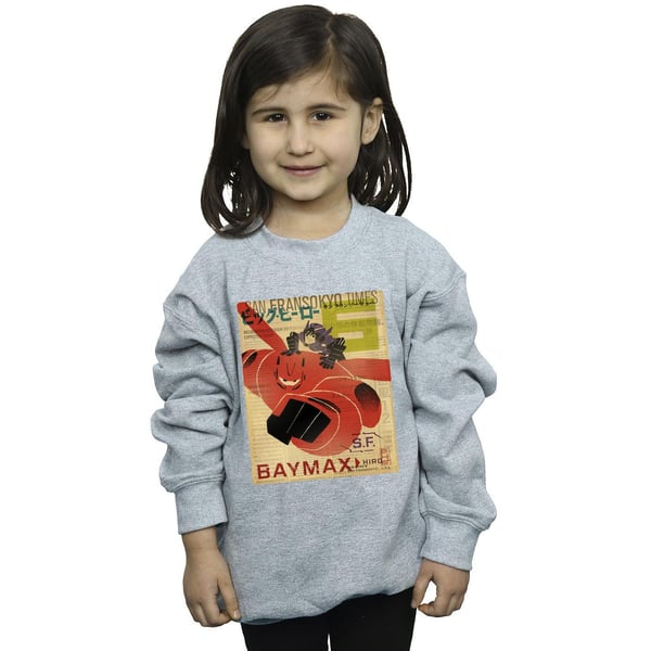 Disney Girls Big Hero 6 Baymax Flying Baymax Newspaper Sweatshirt
