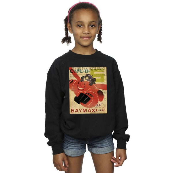 Disney Girls Big Hero 6 Baymax Flying Baymax Newspaper Sweatshirt