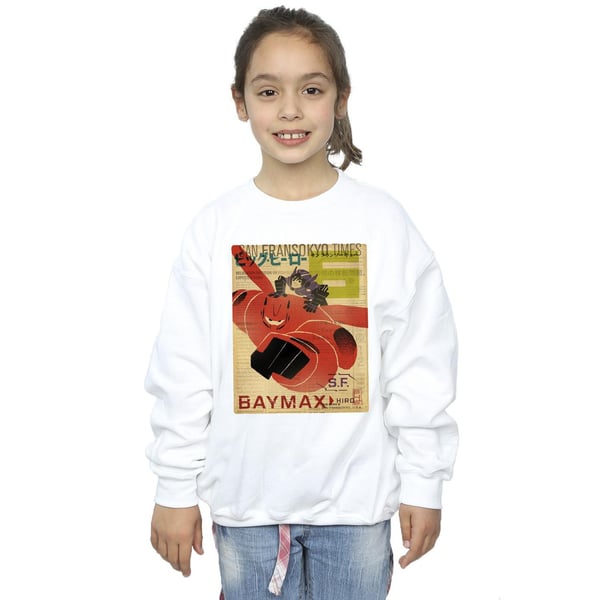Disney Girls Big Hero 6 Baymax Flying Baymax Newspaper Sweatshirt