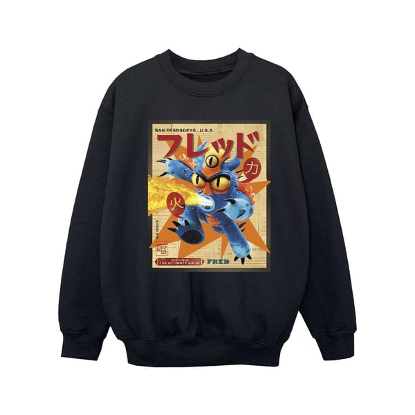 Disney Girls Big Hero 6 Baymax Fred Newspaper Sweatshirt