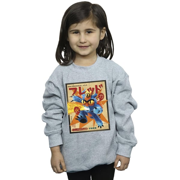 Disney Girls Big Hero 6 Baymax Fred Newspaper Sweatshirt