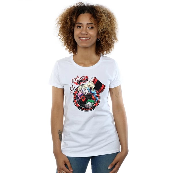 DC Comics Womens/Ladies Harley Quinn Joker Patch Cotton T-Shirt