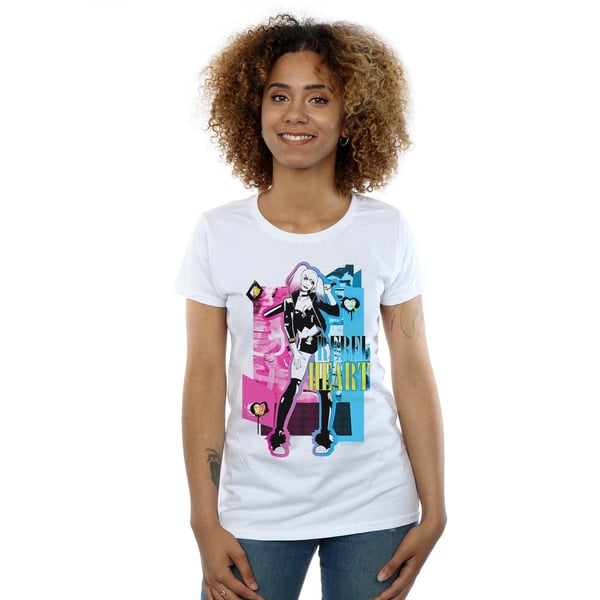 DC Comics Womens/Ladies Harley Quinn Rebel Heart Cotton T-Shirt
