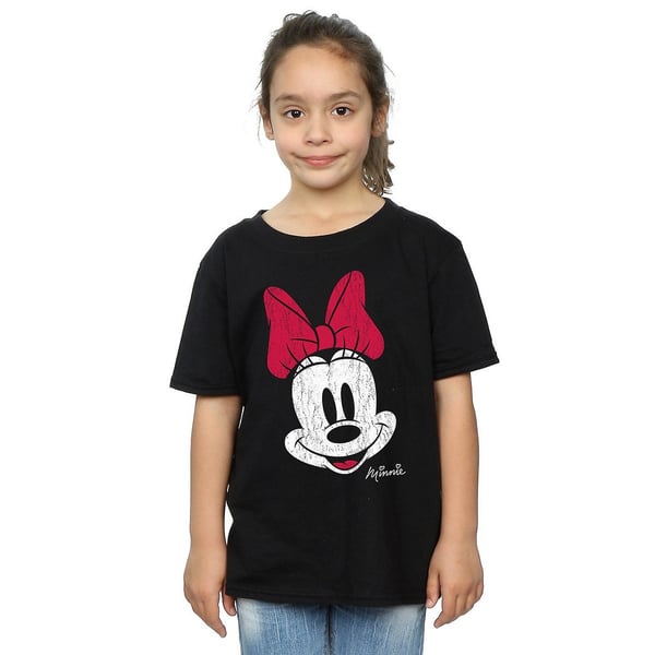 Disney Girls Minnie Mouse Face Cotton T-Shirt