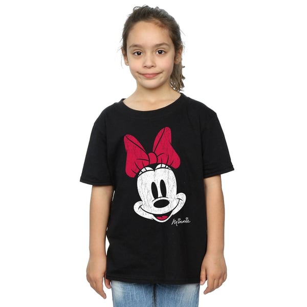 Disney Girls Minnie Mouse Face Cotton T-Shirt