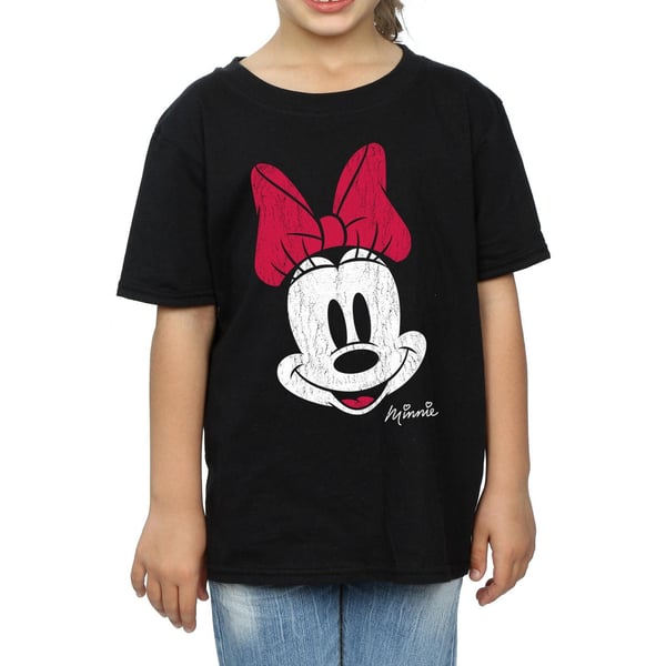 Disney Girls Minnie Mouse Face Cotton T-Shirt