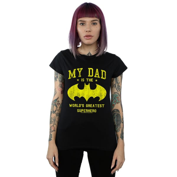 DC Comics Womens/Ladies Batman My Dad Is A Superhero Cotton T-Shirt