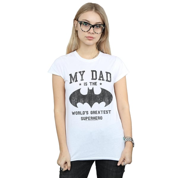 DC Comics Womens/Ladies Batman My Dad Is A Superhero Cotton T-Shirt