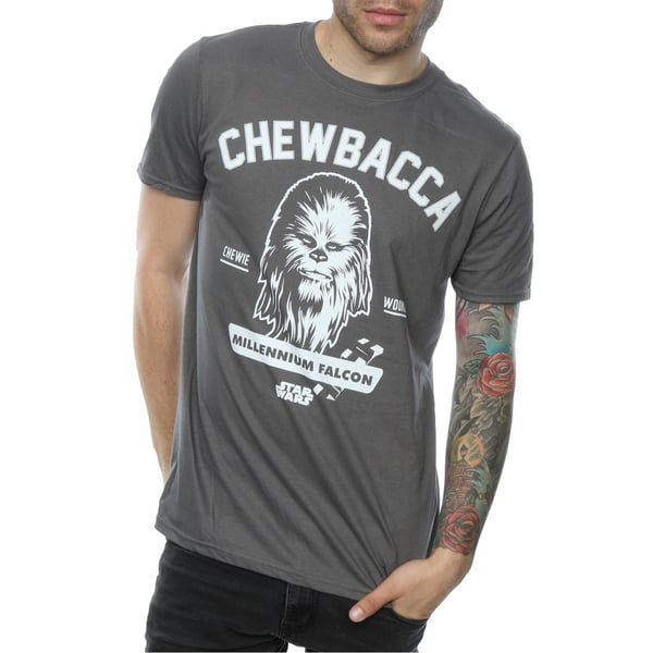 Star Wars Mens Collegiate Chewbacca Heather T-Shirt