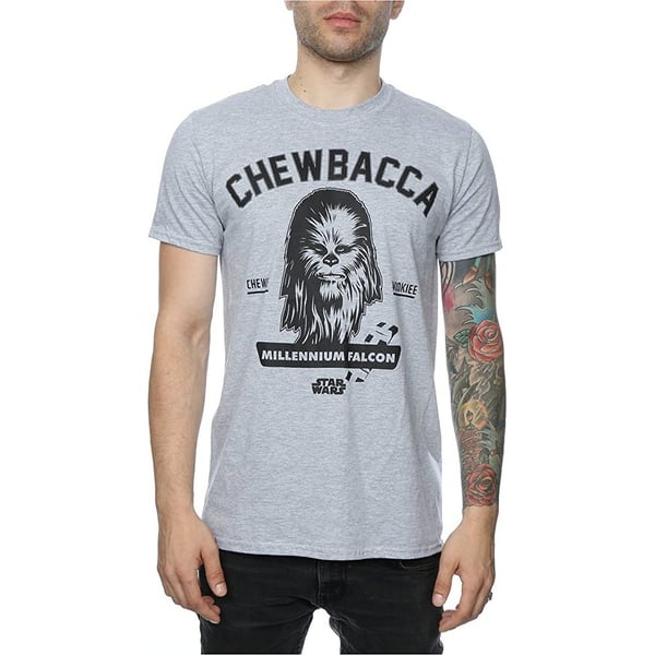 Star Wars Mens Collegiate Chewbacca Heather T-Shirt