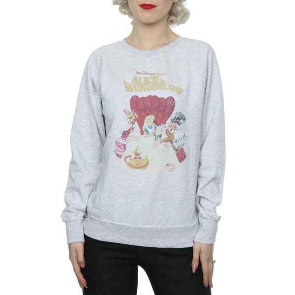 Alice In Wonderland Womens/Ladies Poster Retro Cotton Sweatshirt