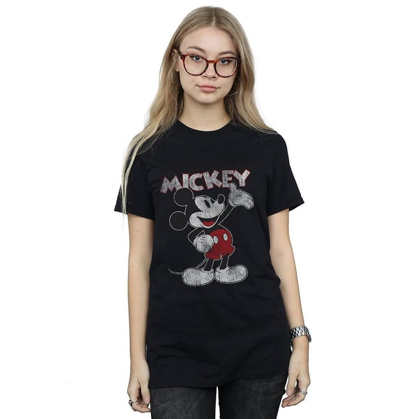 Disney Womens/Ladies Presents Mickey Mouse Cotton Boyfriend T-Shirt