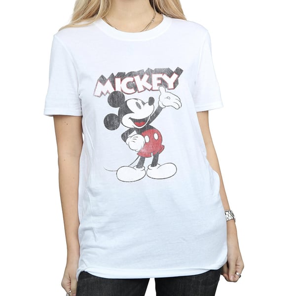 Disney Womens/Ladies Presents Mickey Mouse Cotton Boyfriend T-Shirt