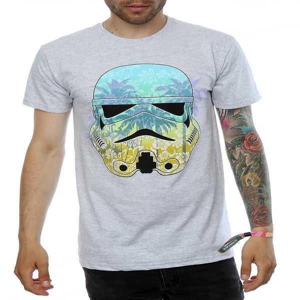 Star Wars Mens Command Stormtrooper Hawaiian Heather T-Shirt