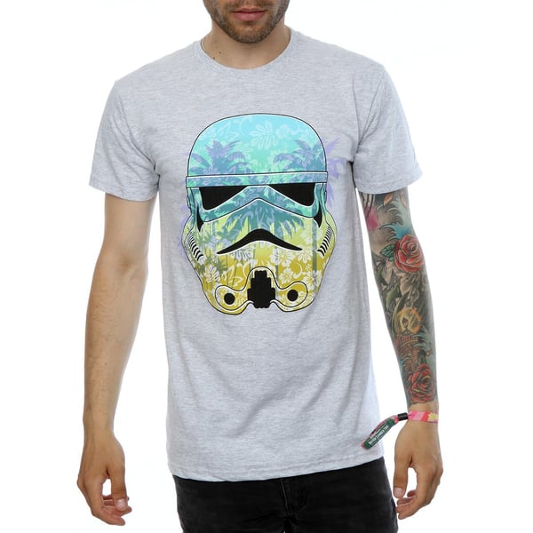 Star Wars Mens Command Stormtrooper Hawaiian Heather T-Shirt