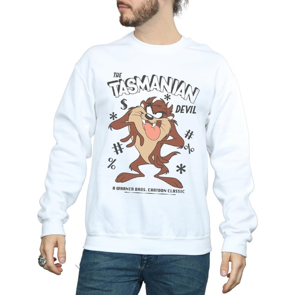 Looney Tunes Mens Tasmanian Devil Vintage Cotton Sweatshirt