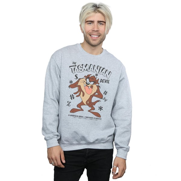 Looney Tunes Mens Tasmanian Devil Vintage Cotton Sweatshirt