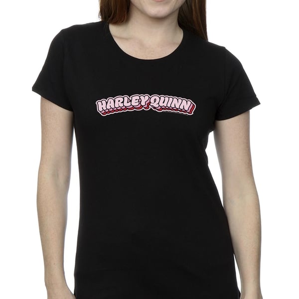DC Comics Womens/Ladies Batman Harley Quinn Logo Cotton T-Shirt
