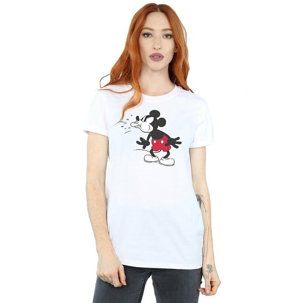 Disney Womens/Ladies Mickey Mouse Tongue Cotton Boyfriend T-Shirt