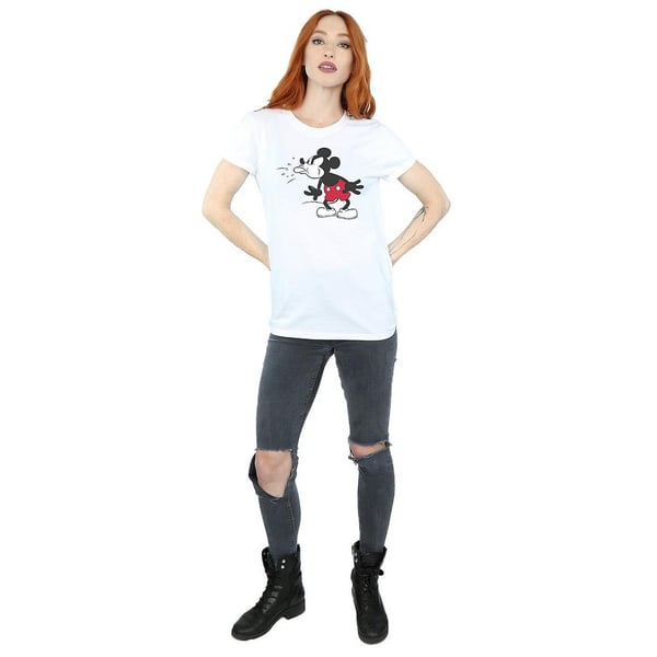 Disney Womens/Ladies Mickey Mouse Tongue Cotton Boyfriend T-Shirt