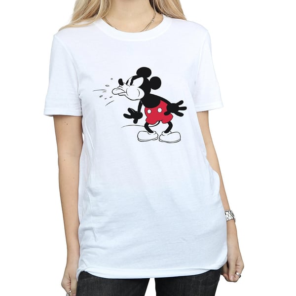 Disney Womens/Ladies Mickey Mouse Tongue Cotton Boyfriend T-Shirt
