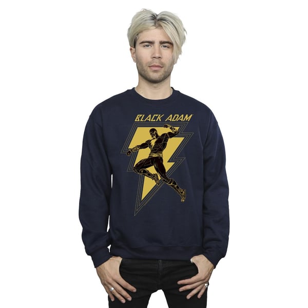 DC Comics Mens Black Adam Golden Bolt Chest Sweatshirt