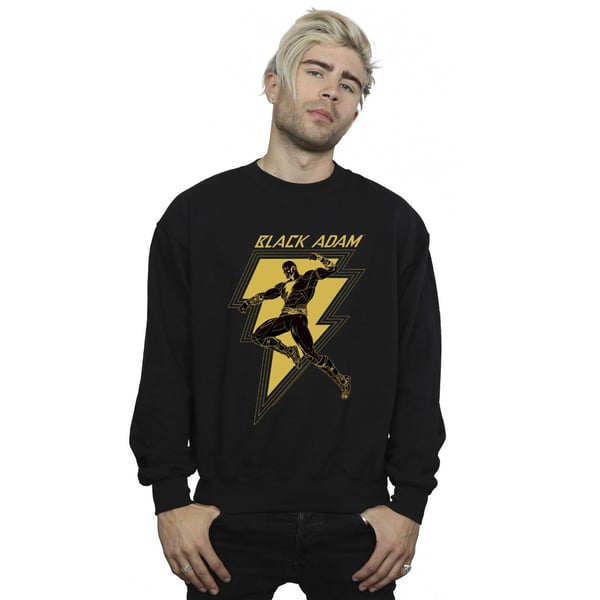 DC Comics Mens Black Adam Golden Bolt Chest Sweatshirt