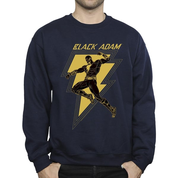 DC Comics Mens Black Adam Golden Bolt Chest Sweatshirt