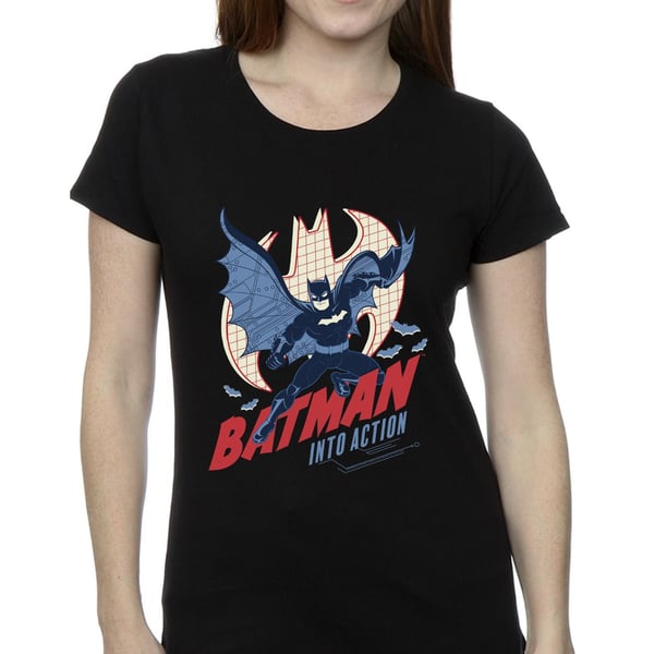 DC Comics Womens/Ladies Batman Into Action Cotton T-Shirt