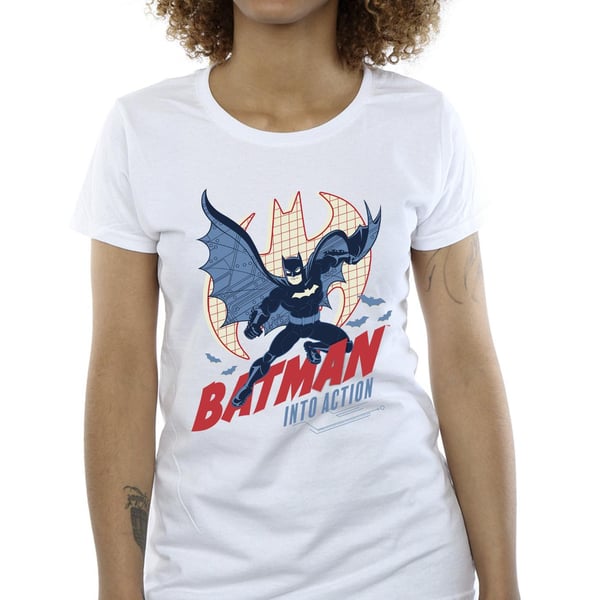 DC Comics Womens/Ladies Batman Into Action Cotton T-Shirt