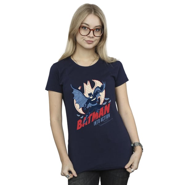 DC Comics Womens/Ladies Batman Into Action Cotton T-Shirt