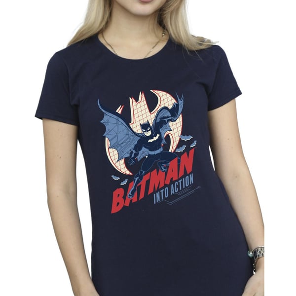 DC Comics Womens/Ladies Batman Into Action Cotton T-Shirt