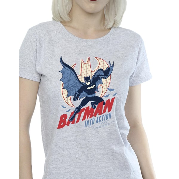 DC Comics Womens/Ladies Batman Into Action Cotton T-Shirt