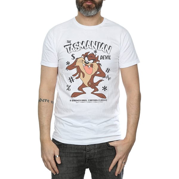 Looney Tunes Mens Tasmanian Devil Vintage Cotton T-Shirt