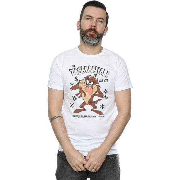 Looney Tunes Mens Tasmanian Devil Vintage Cotton T-Shirt