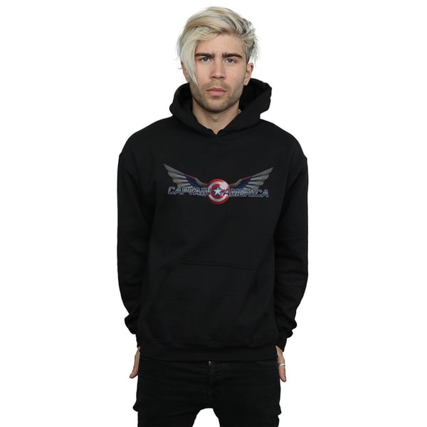 Marvel Mens Falcon And The Winter Soldier Captain America Logo Hoodie