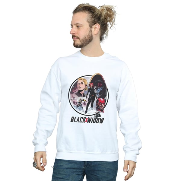 Marvel Mens Black Widow Movie Vintage Circle Sweatshirt