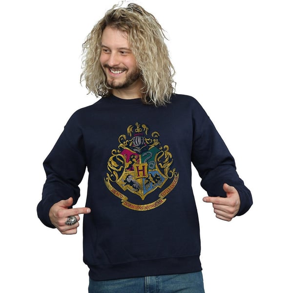 Harry Potter Mens Hogwarts Crest Cotton Sweatshirt