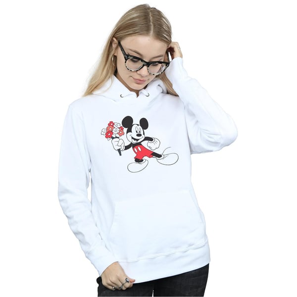Disney Womens/Ladies Mickey Mouse Flowers Hoodie