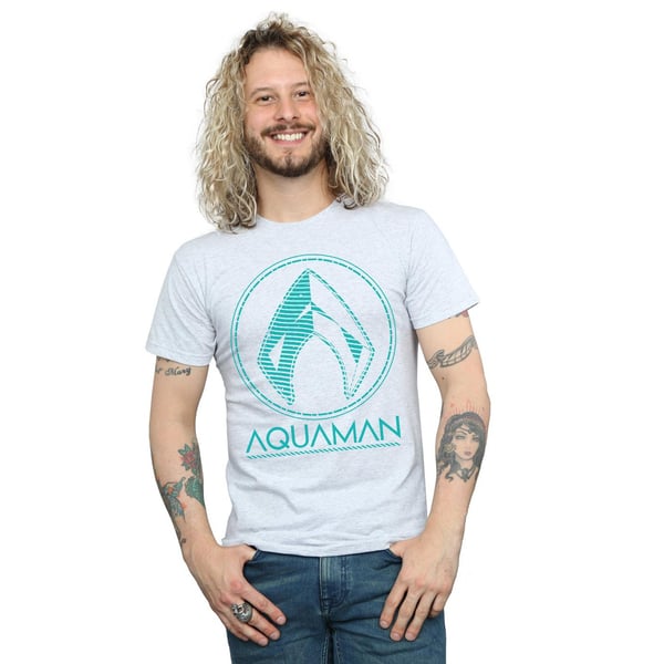 DC Comics Mens Aquaman Aqua Logo T-Shirt