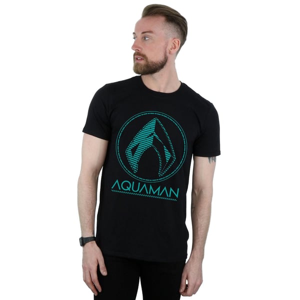 DC Comics Miesten Aquaman Aqua Logo T-paita