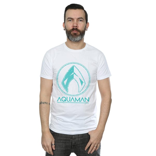 DC Comics Mens Aquaman Aqua Logo T-Shirt