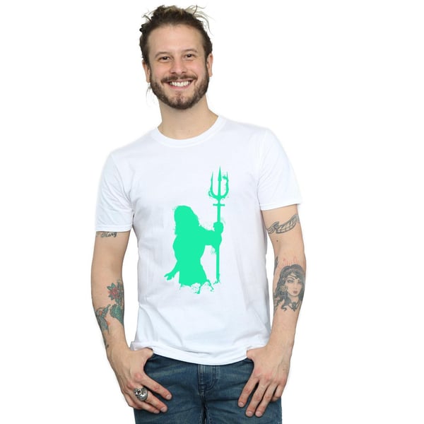 DC Comics Mens Aquaman Aqua Silhouette T-Shirt